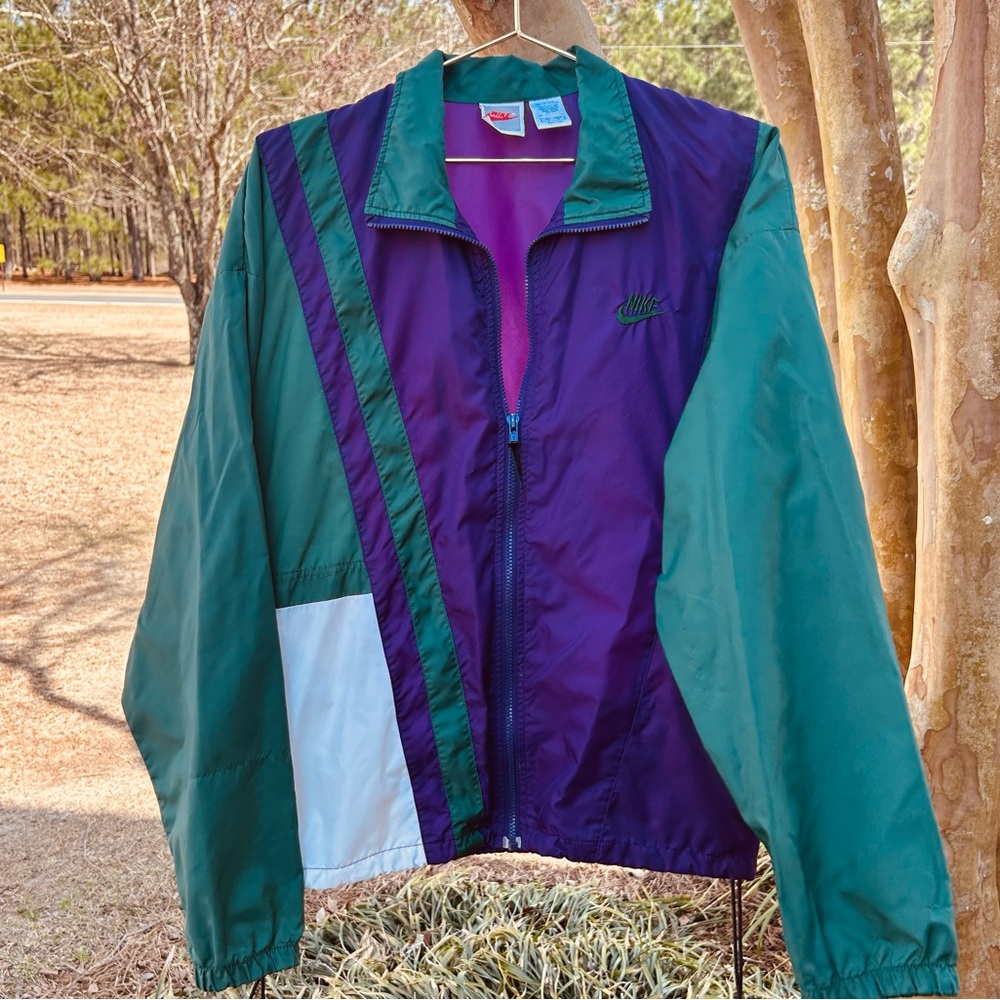 vintage 1990s Nike colorblock full-zip windbreaker track jacket Y2K